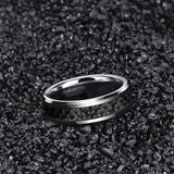 New Black Carbon Fiber Design 6/8mm Men's Ring Tungsten Carbide Engagement Ring Wedding Band Men and Women