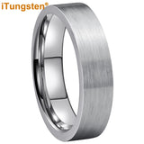 Super Brushed Pipe Cut 6/8mm Tungsten Carbide Rings for Couple Comfort Fit Engagement Wedding Band Jewelry