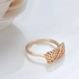 New Vintage Geometric Pattern Elegant Curve Filled 14K Rose Gold Rings for Women Simple Wedding Rings Fine Jewelry