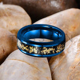Awesome Gold Foil Inlaid 6/8MM Tungsten Men's and Women's Comfortable Fit Wedding Rings