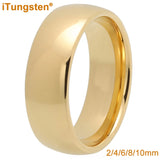 Trendy Jewelry 2/4/6/8/10mm Gold Plated Tungsten Ring For Men and Women Comfort Fit Couple Engagement Wedding Band