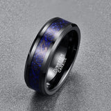 Black 8mm Blue Dragon Tungsten Carbide Soul Mate Ring for Men Wedding Jewelry - Best Gift for Men