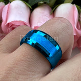 Popular Beveled Center Brushed and Polished 10mm Large Ring Men's Tungsten Engagement Comfortable Fit Ring
