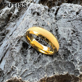 Superb 6/8mm Sandblasted Gold Tungsten Comfortable Fit Ring for Men and Women Fashion Engagement Wedding Band