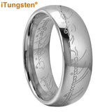 Trendy Laser Engraved 6mm 8mm Fashion Tungsten Carbide Comfort Fit Ring for Men Women - Engagement Wedding Band