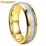 Awesome Meteorite Inlay 6mm 8mm Tungsten Carbide Ring for Men Women - Engagement Wedding Band Fashion Jewelry