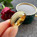 Super Sandblasted Gold 6/8MM Tungsten Ring for Men and Women Fashion Comfortable Fit Engagement Wedding Band