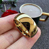 Amazing Domed Polished Finish Gold/Siver/Black Tone 6/8MM Tungsten Carbide Men Women Comfortable Fit Wedding Bands