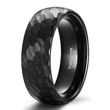 Fabulous New Arrival Popular 6/8mm Black Hammer Pattern Tungsten Carbide Brushed Ring Wedding Bands