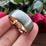 Domed Brushed Multicolor 6mm 8mm Tungsten Comfort Fit Wedding Engagement Ring For Women Men