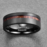 Fabulous 8MM Electroplated Black Matte Surface Acacia Tungsten Carbide Cool Men's Party Jewelry Wedding Bands