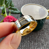 Beautiful 2 Grooves Finish Great Workmanship 8MM Men Women Flat Comfort Fit Wedding Band Tungsten Finger Rings
