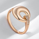 Luxury Fashion Glossy Hoop 14K Filled Rose Gold With AAA Zircon Diamonds Rings For Women High Quality Daily Jewelry