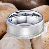 Classic Marvelous Groove Domed Polished 10mm Tungsten Blank Core with 6mm Comfort Fit Rings