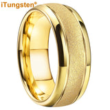 Awesome Domed Grooved Sandblasted 6mm 8mm Tungsten Carbide Comfort Fit Ring for Women Men - Gift Jewelry