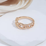 New Arrival High Quality 14K Rolled Rose Gold AAA Zircon Diamonds Curb Chain Rings For Women - Daily Jewelry