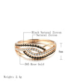 Stunning 14K Filled Rose Gold With White Black AAA Zircon Diamonds Full Paved Luxury Trendy Jewelry Rings For Women
