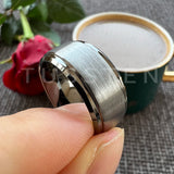 Classic Stepped Beveled Great Workmanship Big 10MM Mens Tungsten Wedding Bands Ideal  Fathers' Day Gift Jewelry