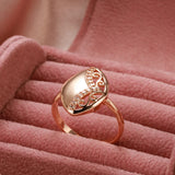 Luxury Smooth 14K Filled Rose Gold Minimalist Hollow Micro Set AAA Zircon Diamonds Women's Rings Fine Jewelry