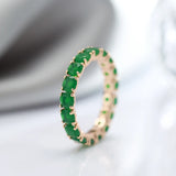 New Unusual Full Claw Green AAA Zircon Fashion Rings For Women - Filled 14K Rose Gold Luxury Jewelry