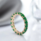 New Unusual Full Claw Green AAA Zircon Fashion Rings For Women - Filled 14K Rose Gold Luxury Jewelry