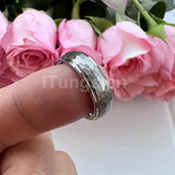 Marvelous Domed Stepped Edges 6mm 8mm Tungsten Hammer Comfort Fit Engagement Wedding Band Men, Women Trendy Jewelry