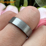 Classic Multiwidth Black Brushed FinishTungsten 6/8/10/12MM Flat Comfort Fit Wedding Band Ring for Men and Women