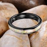 High Quality Pink Color Opal 4MM Nice Women Tungsten Comfort Fit Engagement Wedding Band - Trendy Jewelry
