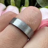 Classic Multiwidth Black Brushed FinishTungsten 6/8/10/12MM Flat Comfort Fit Wedding Band Ring for Men and Women
