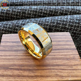 Laser Carved Complex Cross Pattern Dome Polished 6/8mm Comfortable Fit Wedding Tungsten Ring