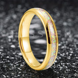 High Quality Pink Color Opal 4MM Nice Women Tungsten Comfort Fit Engagement Wedding Band - Trendy Jewelry