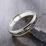 Pleasing Black Inlaid Gold Color Foil 4mm Tungsten Carbide Steel Rings  Wedding Ring for Men and Women Jewelry