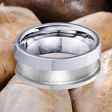 Classic Marvelous Groove Domed Polished 10mm Tungsten Blank Core with 6mm Comfort Fit Rings