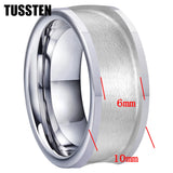Classic Marvelous Groove Domed Polished 10mm Tungsten Blank Core with 6mm Comfort Fit Rings