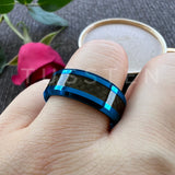 Excellent Shiny Bevel Edges 8MM Black Carbon Fiber Ring Classic Tungsten Comfort Fit Wedding Band For Men Women