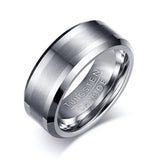 High Quality Black Silver Color Anti Scratch 8mm Tungsten Wedding Bands for Men - Simple Plain Male Wedding Rings