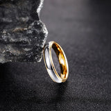 Fabulous Gold Plated Polished 4mm/6mm Tungsten Carbide Rings Men and Women Engagement Wedding Bands For Couple