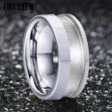 Classic Marvelous Groove Domed Polished 10mm Tungsten Blank Core with 6mm Comfort Fit Rings