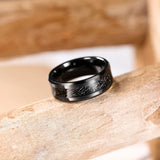 Fantastic High Polished Beveled Edges Black Silk Inlay Mens 8mm Tungsten Rings Wedding Band Engagement Rings Jewelry