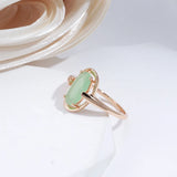 Luxury  14K Rolled Rose Gold AAA Emerald Big Green Stone Zircon Rings For Women Fine Jewelry Daily Rings