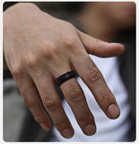 High Quality Black Silver Color Anti Scratch 8mm Tungsten Wedding Bands for Men - Simple Plain Male Wedding Rings