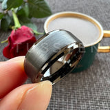 Classic Stepped Beveled Great Workmanship Big 10MM Mens Tungsten Wedding Bands Ideal  Fathers' Day Gift Jewelry