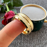 Sandblasted Finish 14K Gold Plated  6/8MM Tungsten Comfort Fit Ring for Men Women - Fashion Engagement Wedding Band