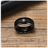 High Quality Black Silver Color Anti Scratch 8mm Tungsten Wedding Bands for Men - Simple Plain Male Wedding Rings