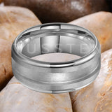 Tungsten Blank Core 3/4MM Groove Stepped Polished 10MM  Comfort Fit Rings and Wedding Bands for Men and Women