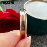 Charming 4MM Tungsten Blank Rings with 2MM Groove For Inlay Channel Polished Shiny Dome Edges Women Wedding Bands