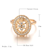 Luxury Vintage Texture Design AAA Zircon Diamonds Women's Rings Filled 14K Rose Gold Elegant Party Jewelry