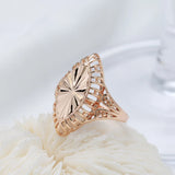 Awesome Hollow Textured New Gothic Personality Embossed 14K Rolled Rose Gold Rings for Women  Jewelry Wedding Party