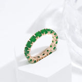 New Unusual Full Claw Green AAA Zircon Fashion Rings For Women - Filled 14K Rose Gold Luxury Jewelry