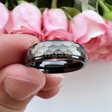 Popular Multicolor 6mm 8mm Men Women Tungsten Hammer Ring Comfort Fit Weddding Band